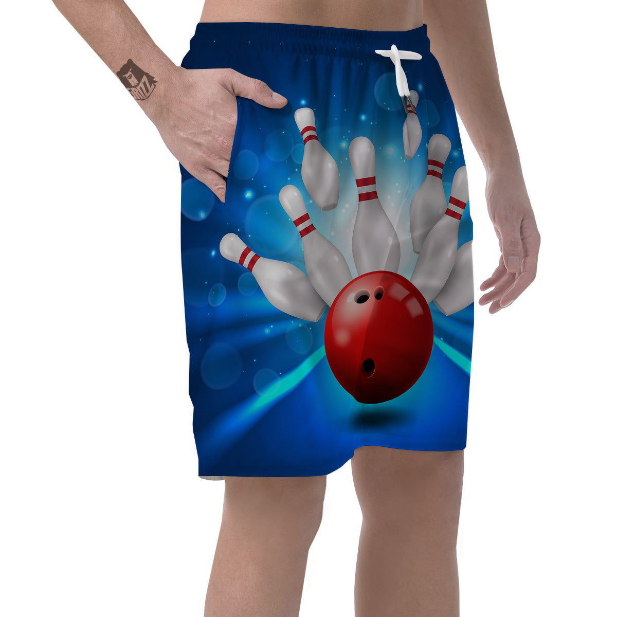 Bowling Strike Print Men's Shorts-grizzshop