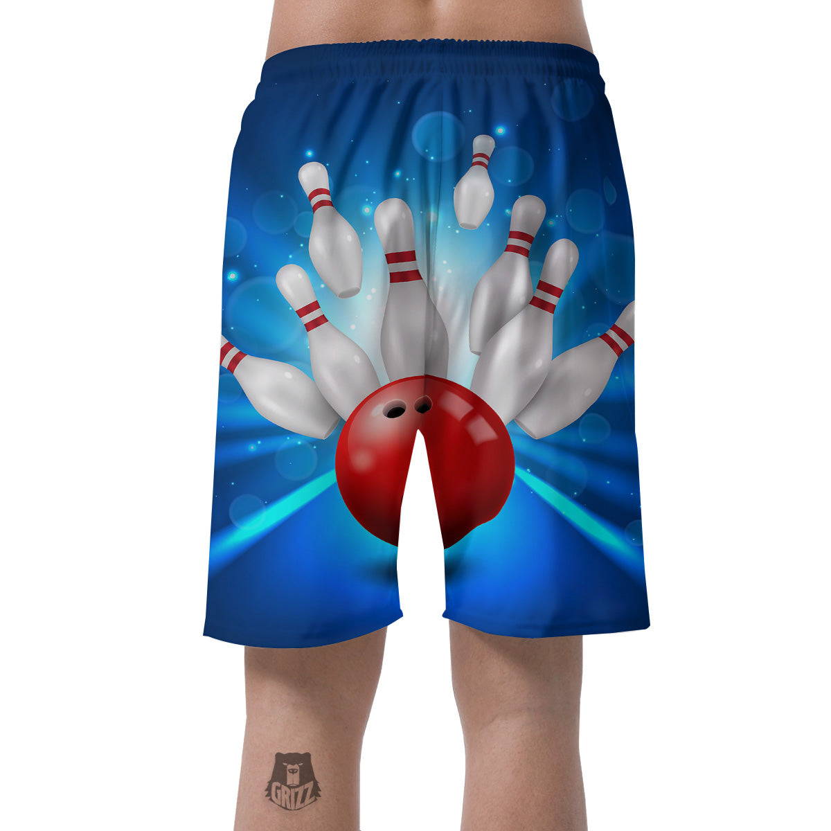 Bowling Strike Print Men's Shorts-grizzshop