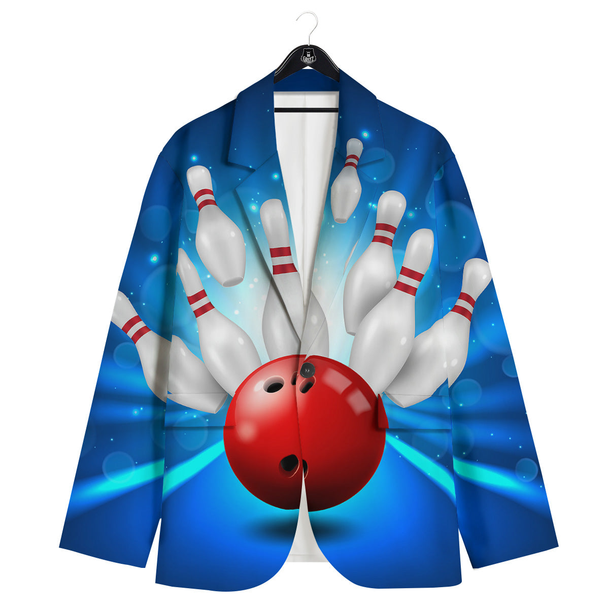 Bowling Strike Print Men's Sport Coat-grizzshop