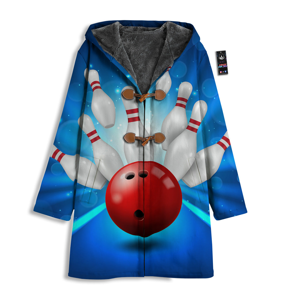 Bowling Strike Print Men's Windbreaker Jacket-grizzshop
