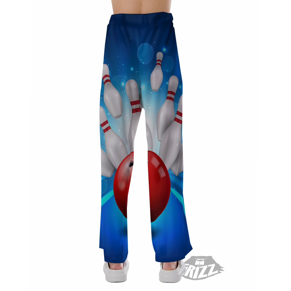 Bowling Strike Print Pajama Pants-grizzshop