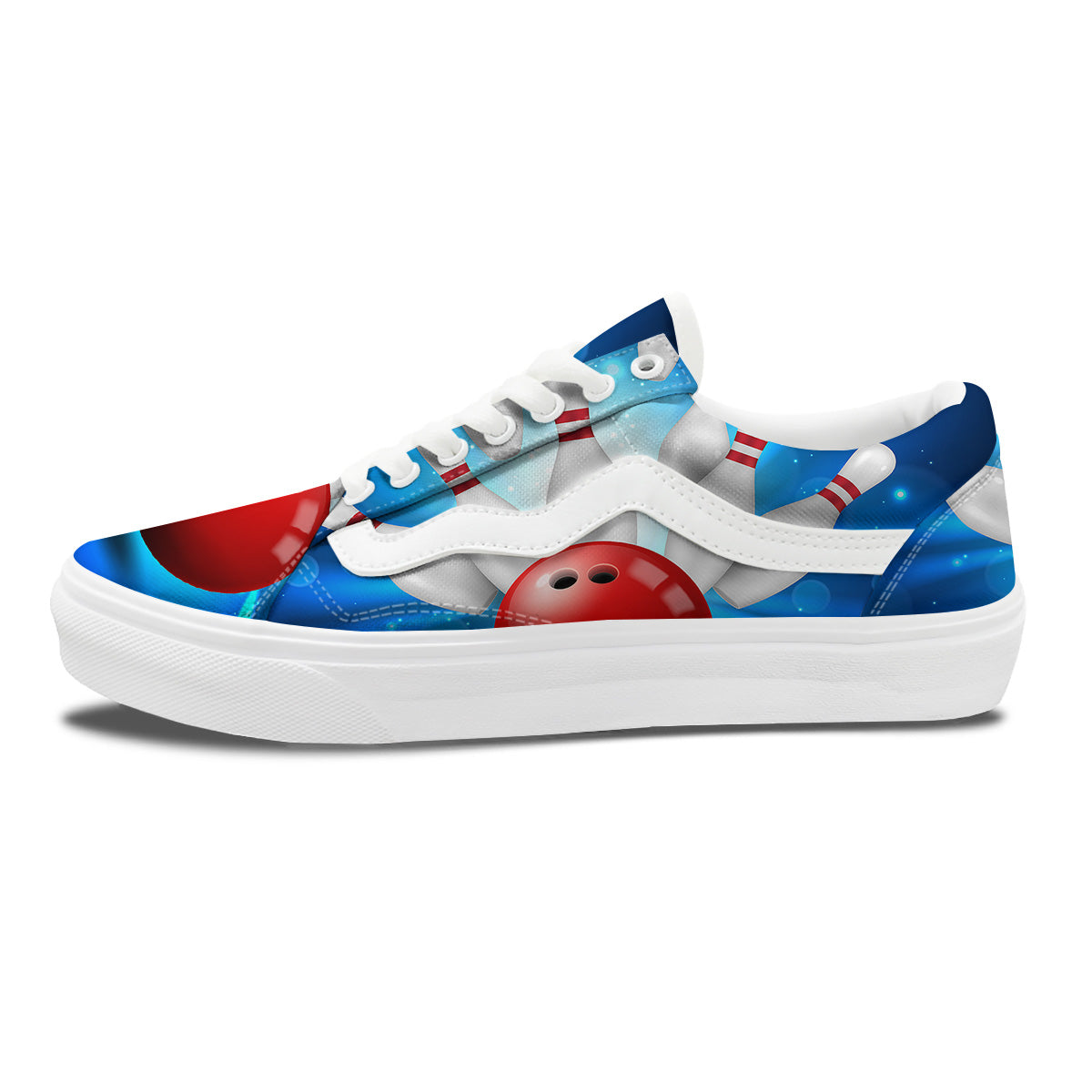 Bowling Strike Print Skate Shoes-grizzshop