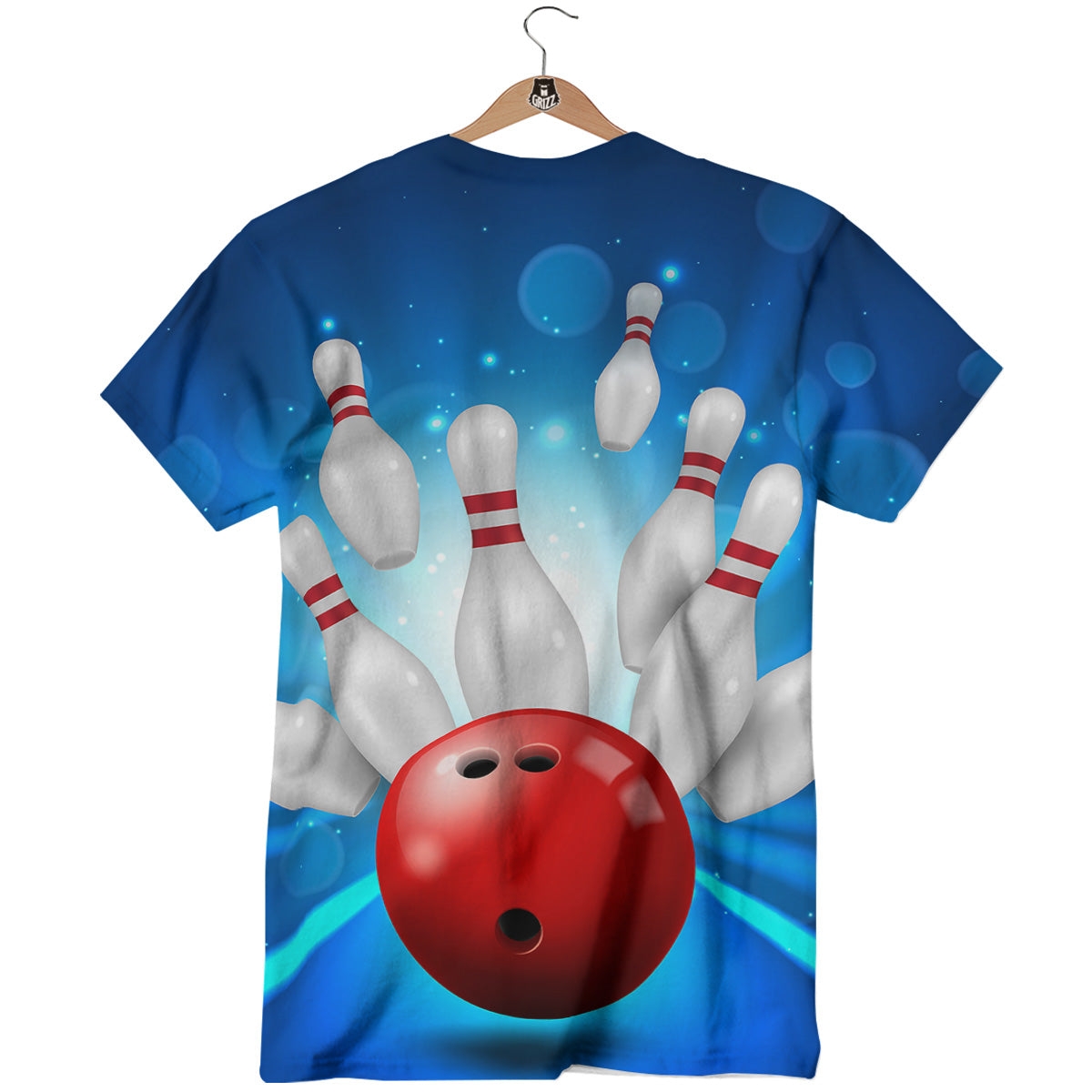 Bowling Strike Print T-Shirt-grizzshop
