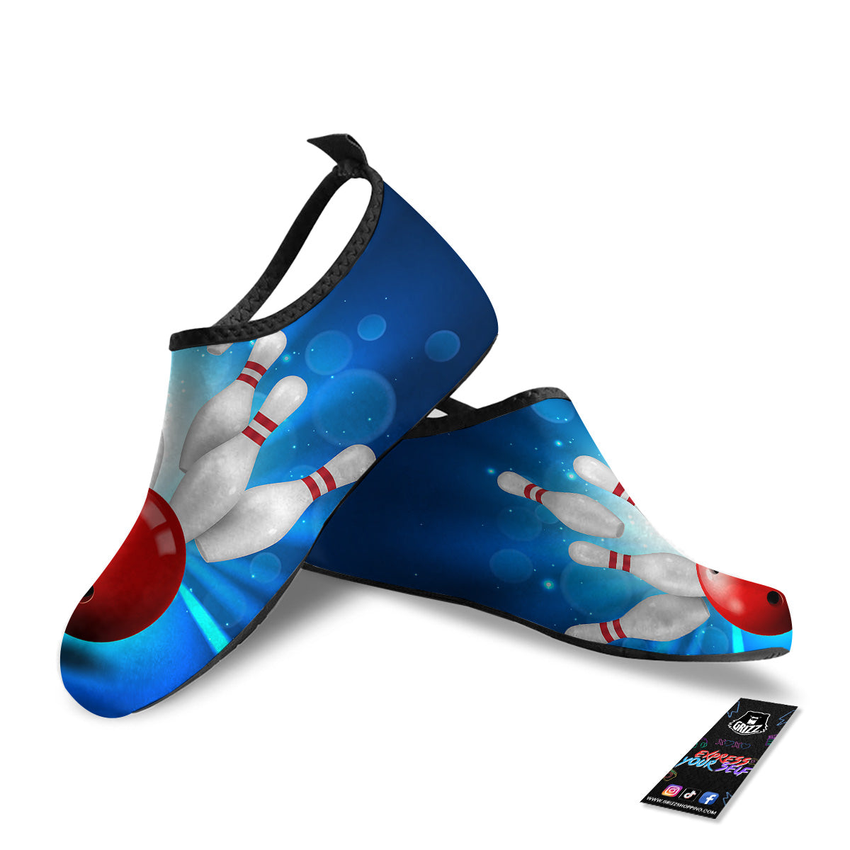 Bowling Strike Print Water Shoes-grizzshop