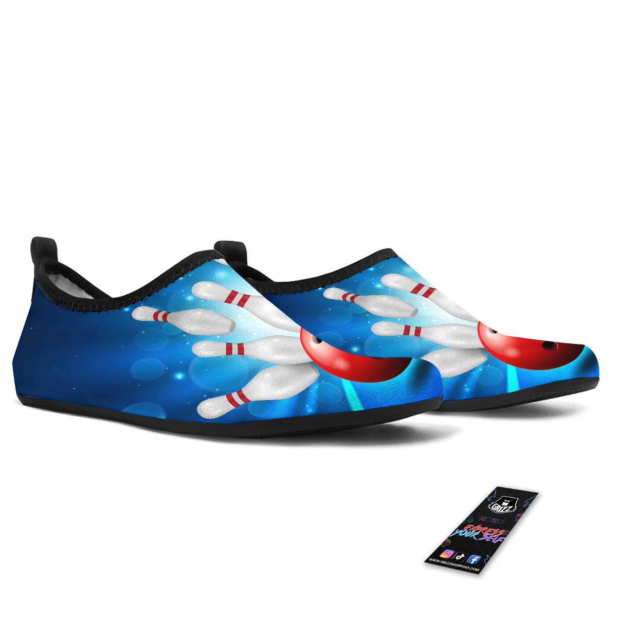 Bowling Strike Print Water Shoes-grizzshop