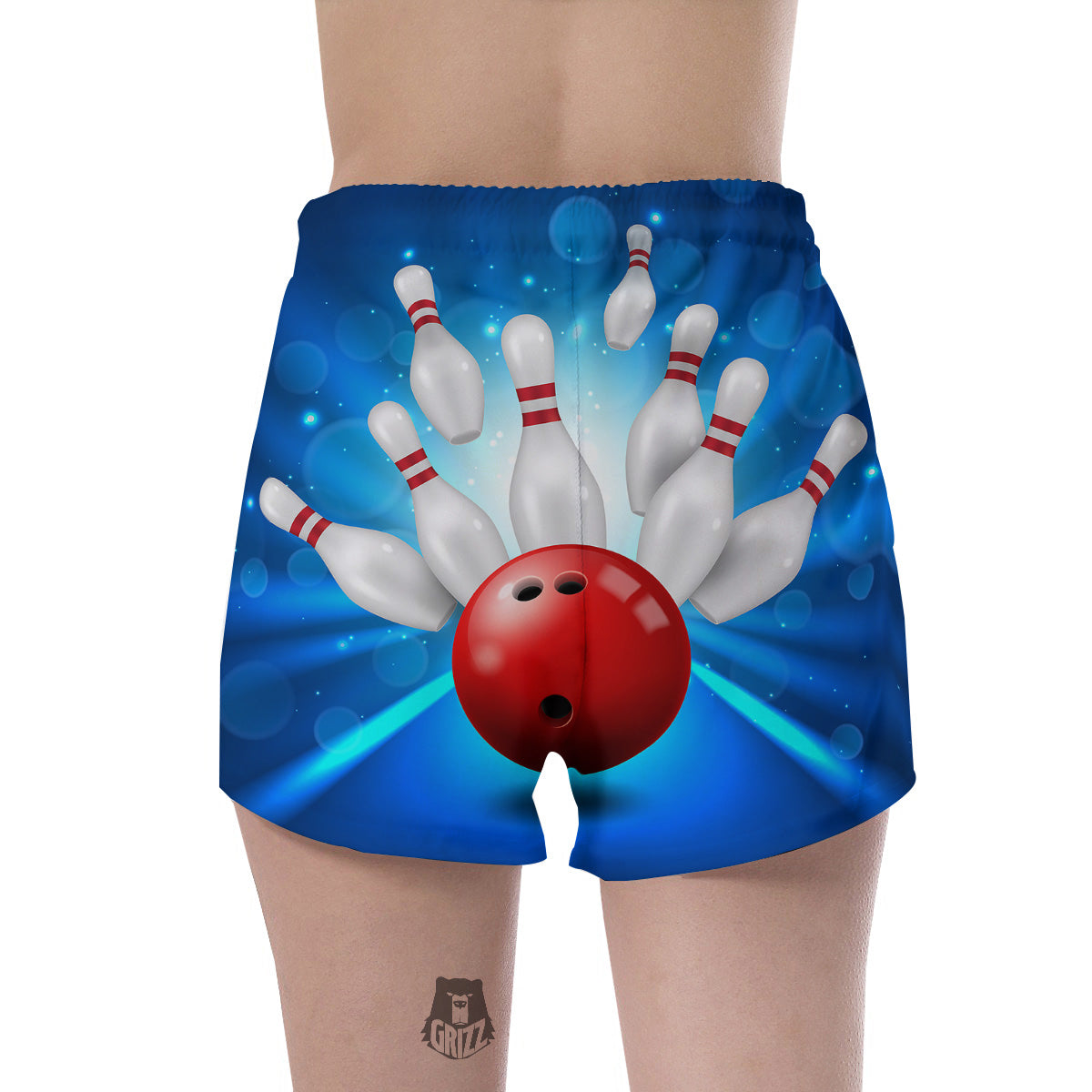 Bowling Strike Print Women's Shorts-grizzshop