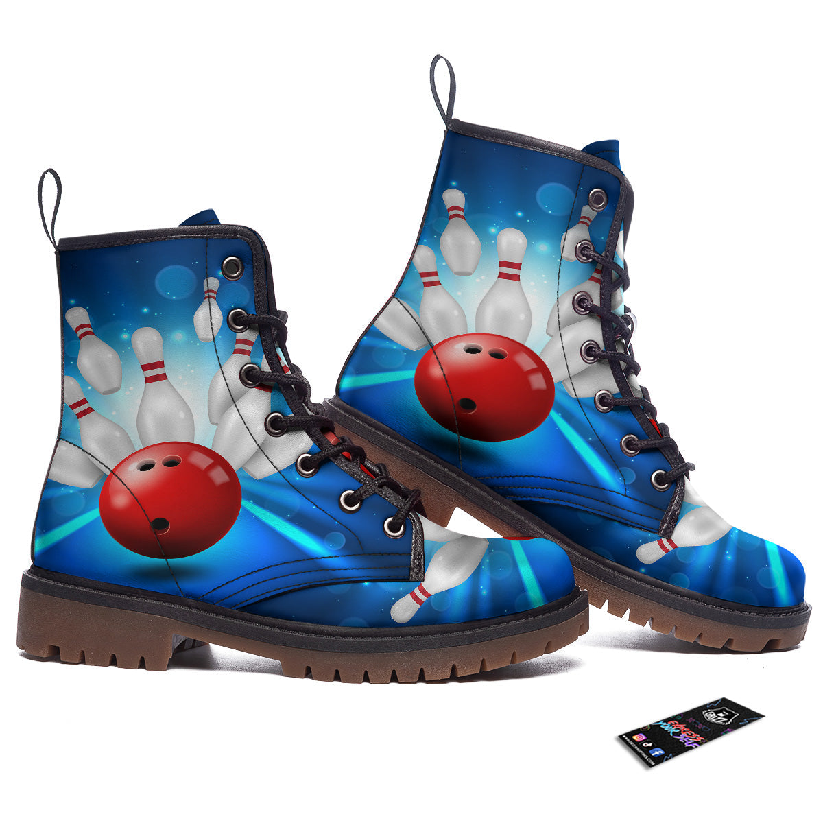 Bowling Strike Print Work Boots-grizzshop