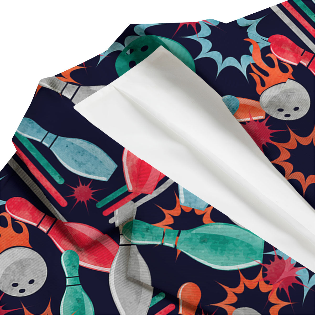 Bowling Theme Watercolor Print Pattern Men's Blazer-grizzshop