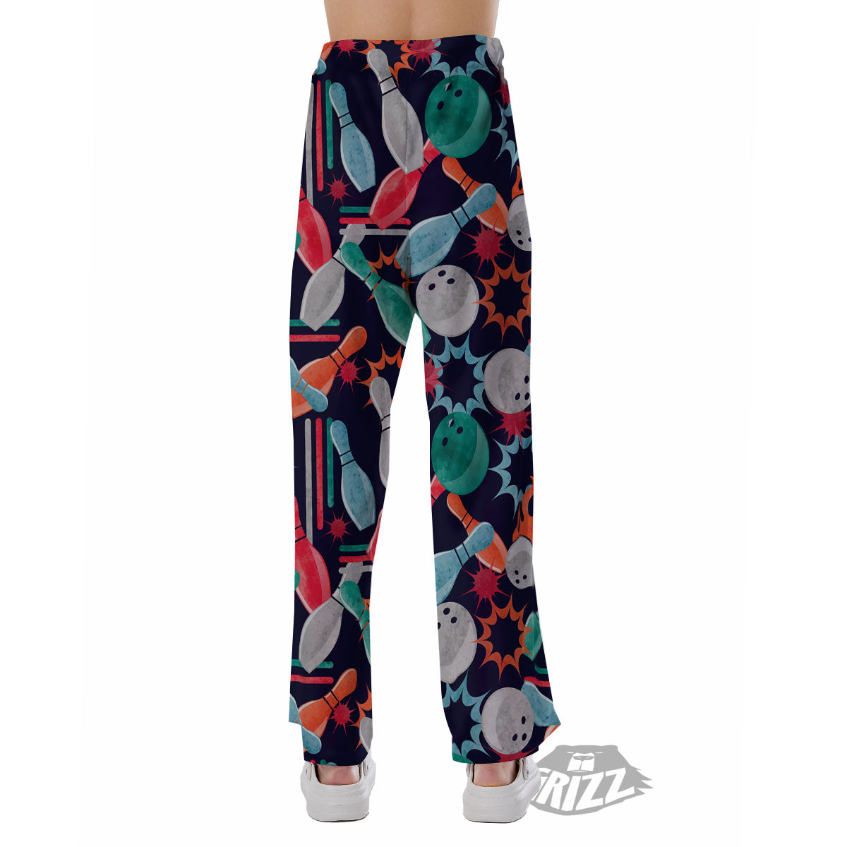 Bowling Theme Watercolor Print Pattern Pajama Pants-grizzshop