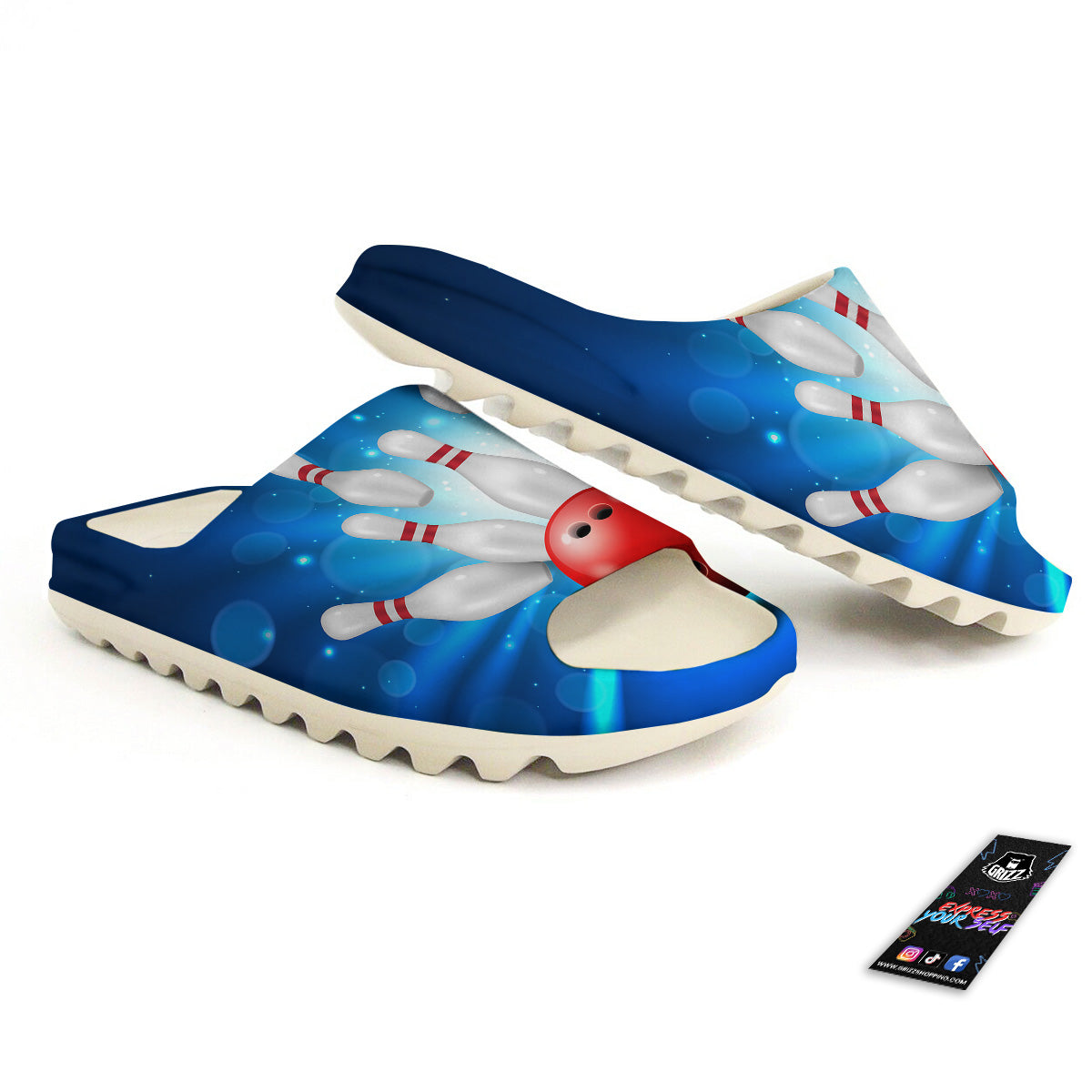Bowling Strike Print Sandals-grizzshop
