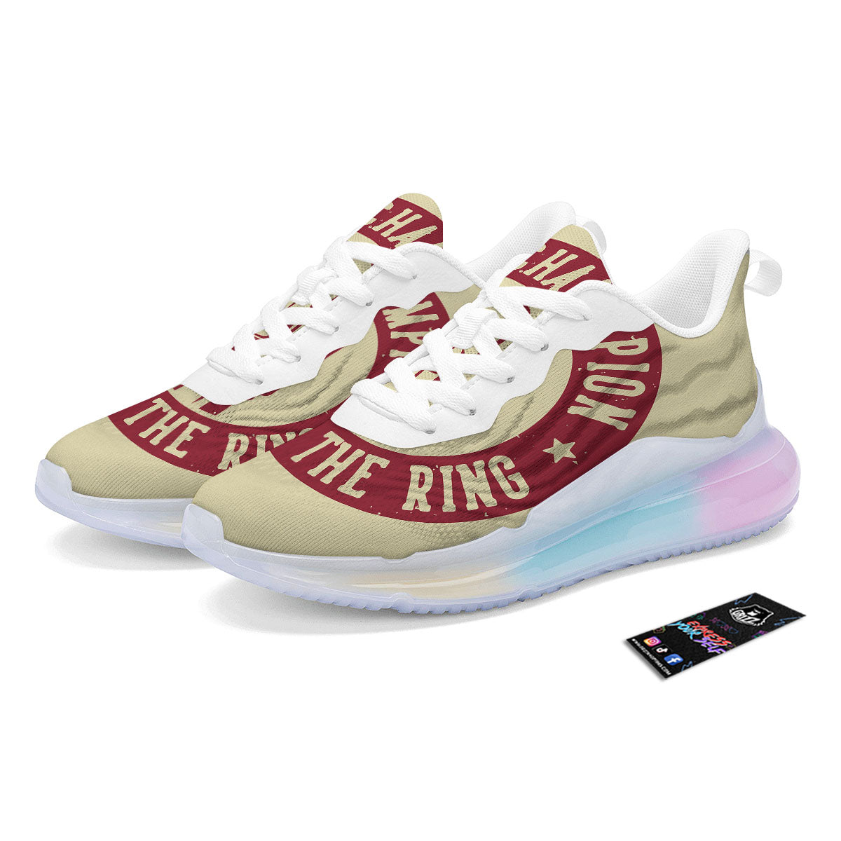 Boxing Champion King of The Ring Print Running Sneakers-grizzshop