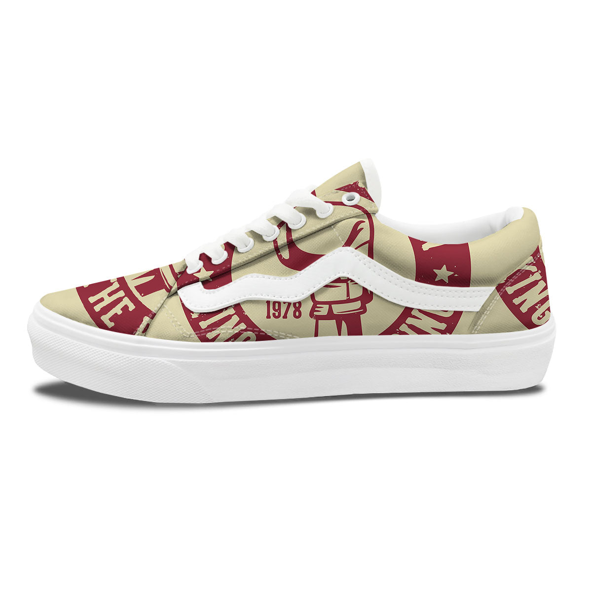 Boxing Champion King of The Ring Print Skate Shoes-grizzshop