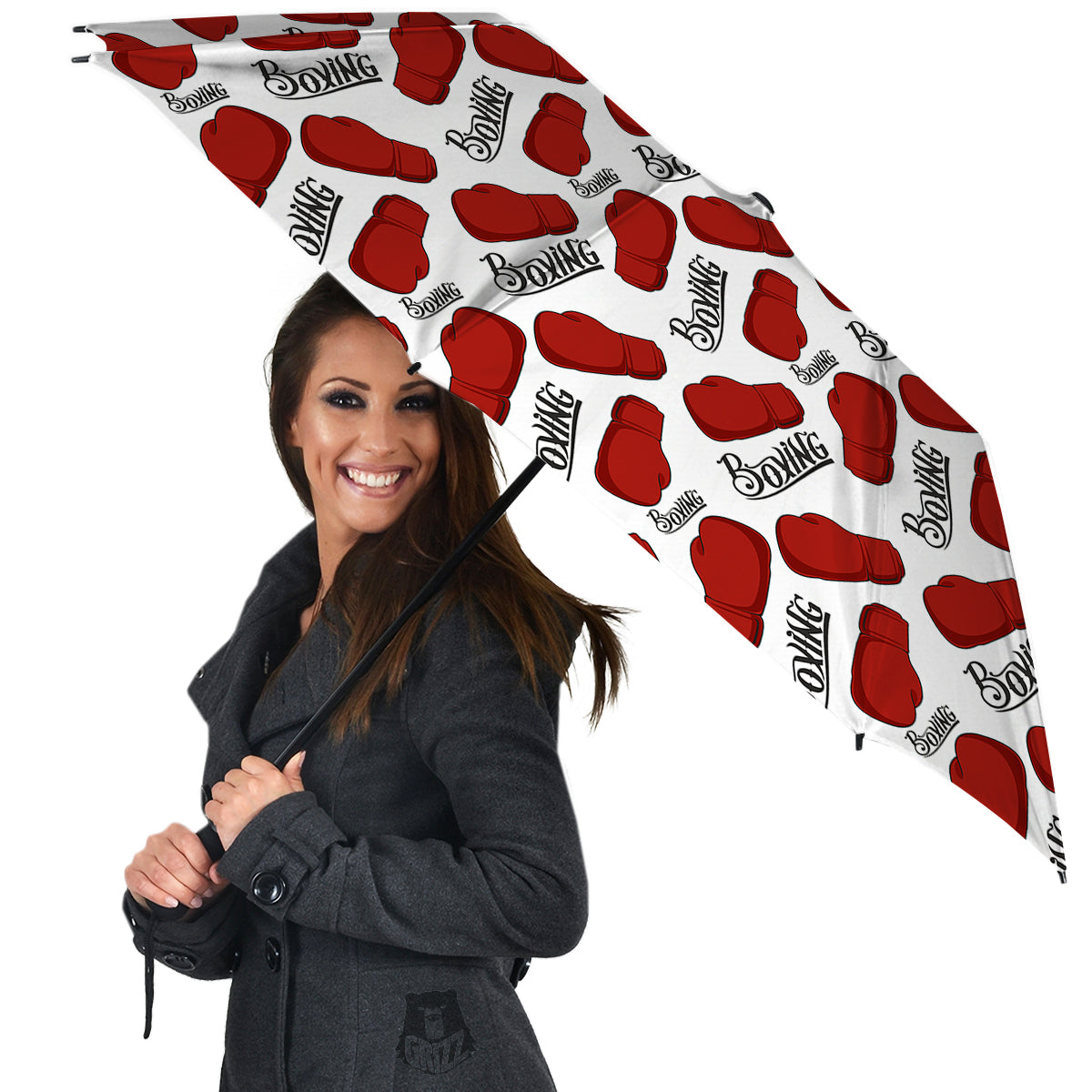 Boxing Glove And Text Print Pattern Umbrella-grizzshop