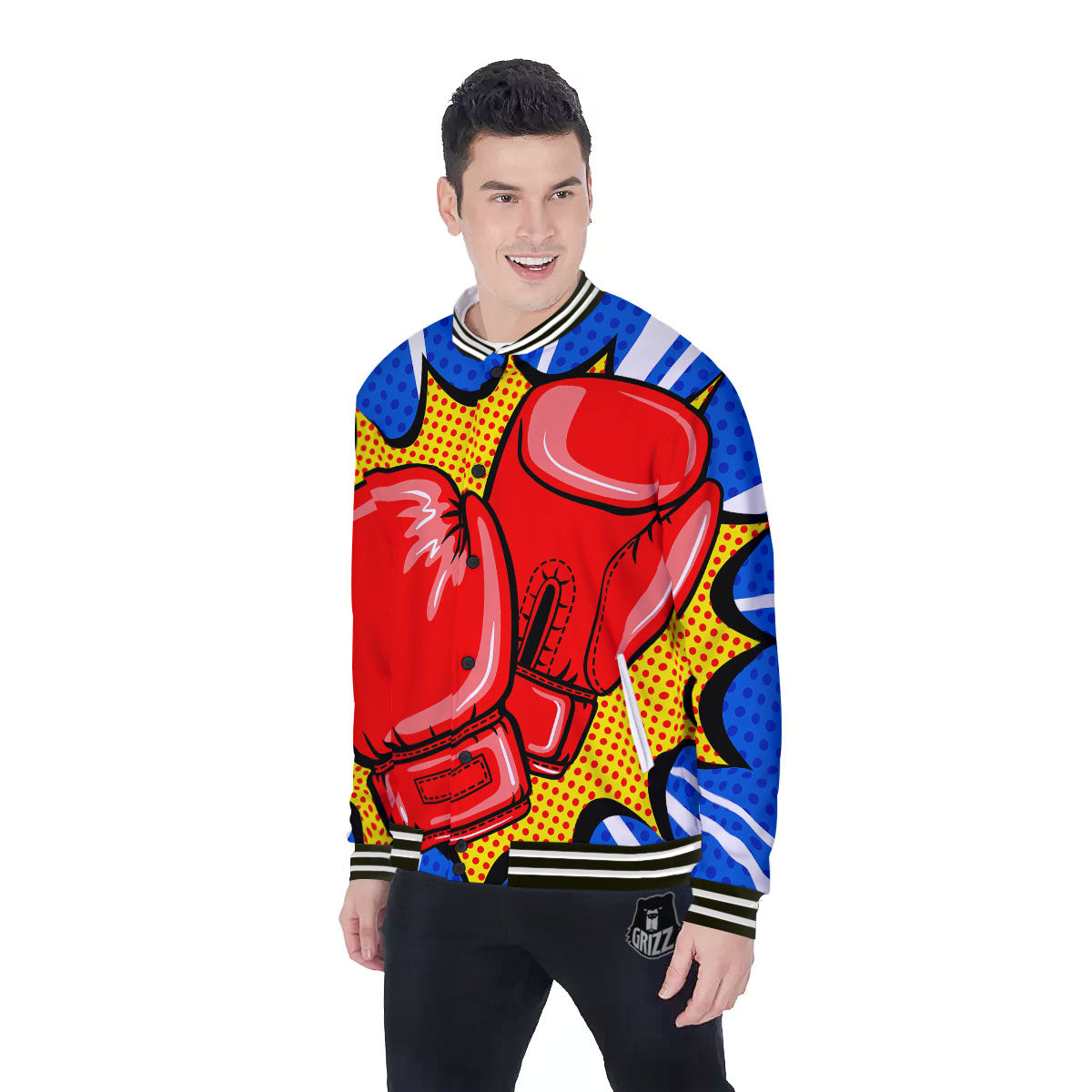 Boxing Gloves Pop Art Print Baseball Jacket-grizzshop