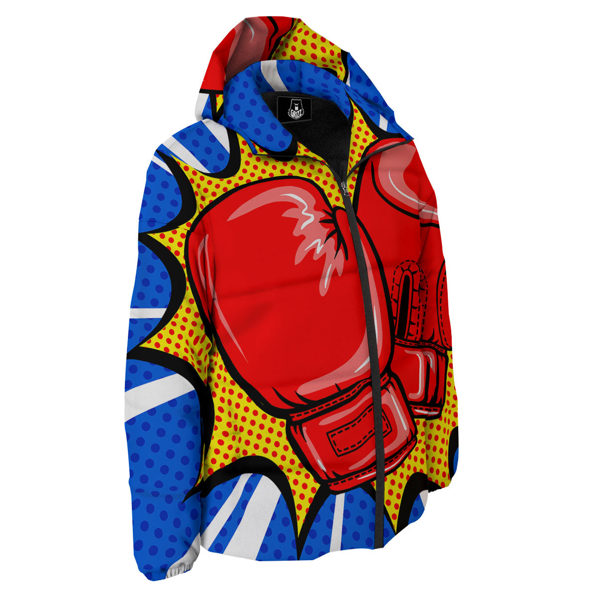 Boxing Gloves Pop Art Print Down Jacket-grizzshop