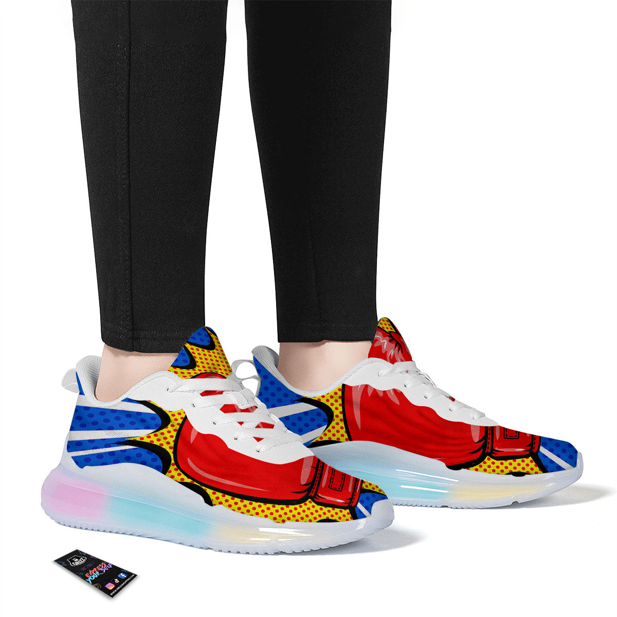 Boxing Gloves Pop Art Print Running Sneakers-grizzshop
