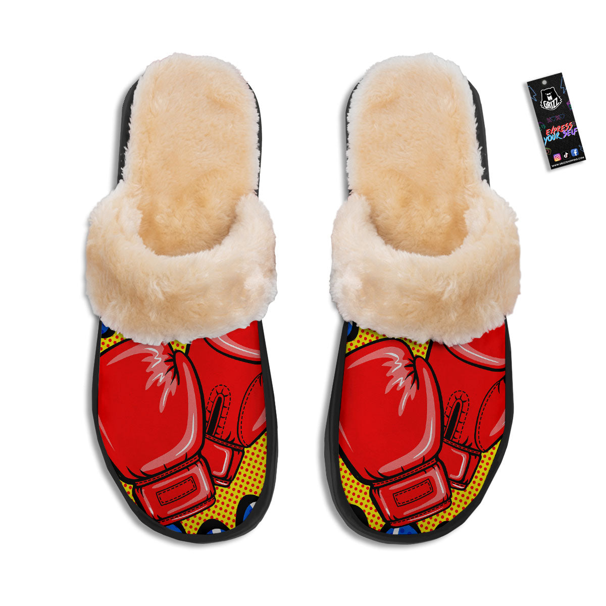 Boxing Gloves Pop Art Print Slippers-grizzshop