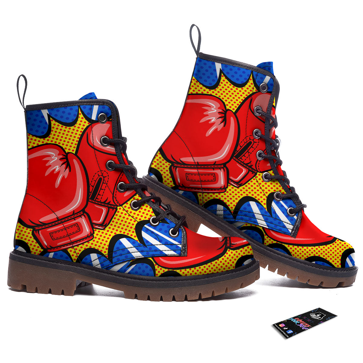 Boxing Gloves Pop Art Print Work Boots-grizzshop