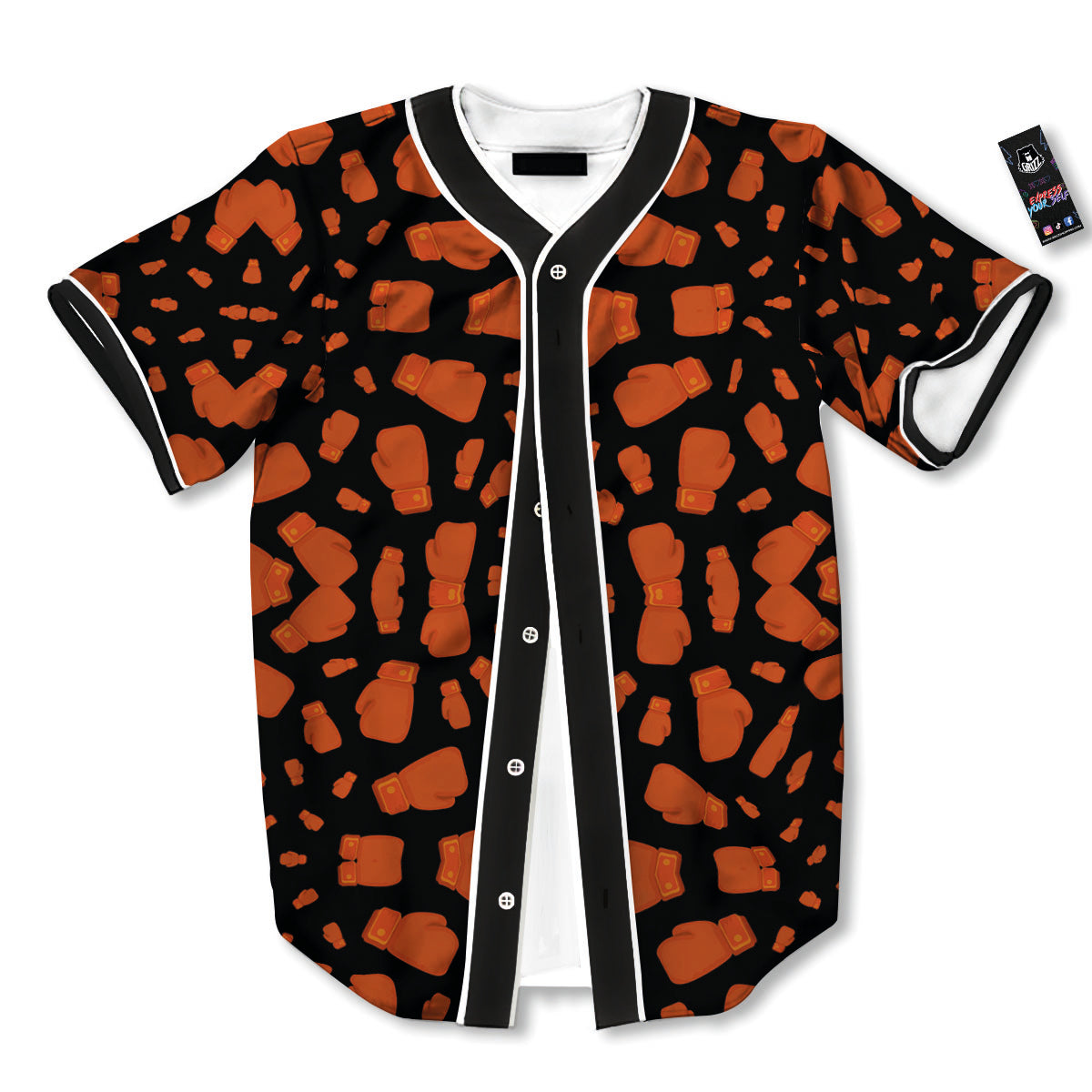 Boxing Gloves Print Pattern Baseball Jersey-grizzshop