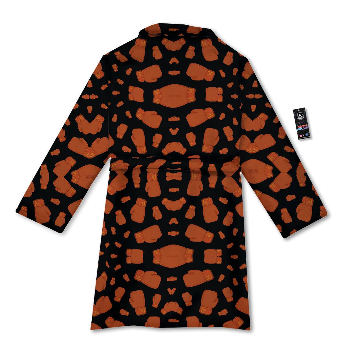 Boxing Gloves Print Pattern Bathrobe-grizzshop