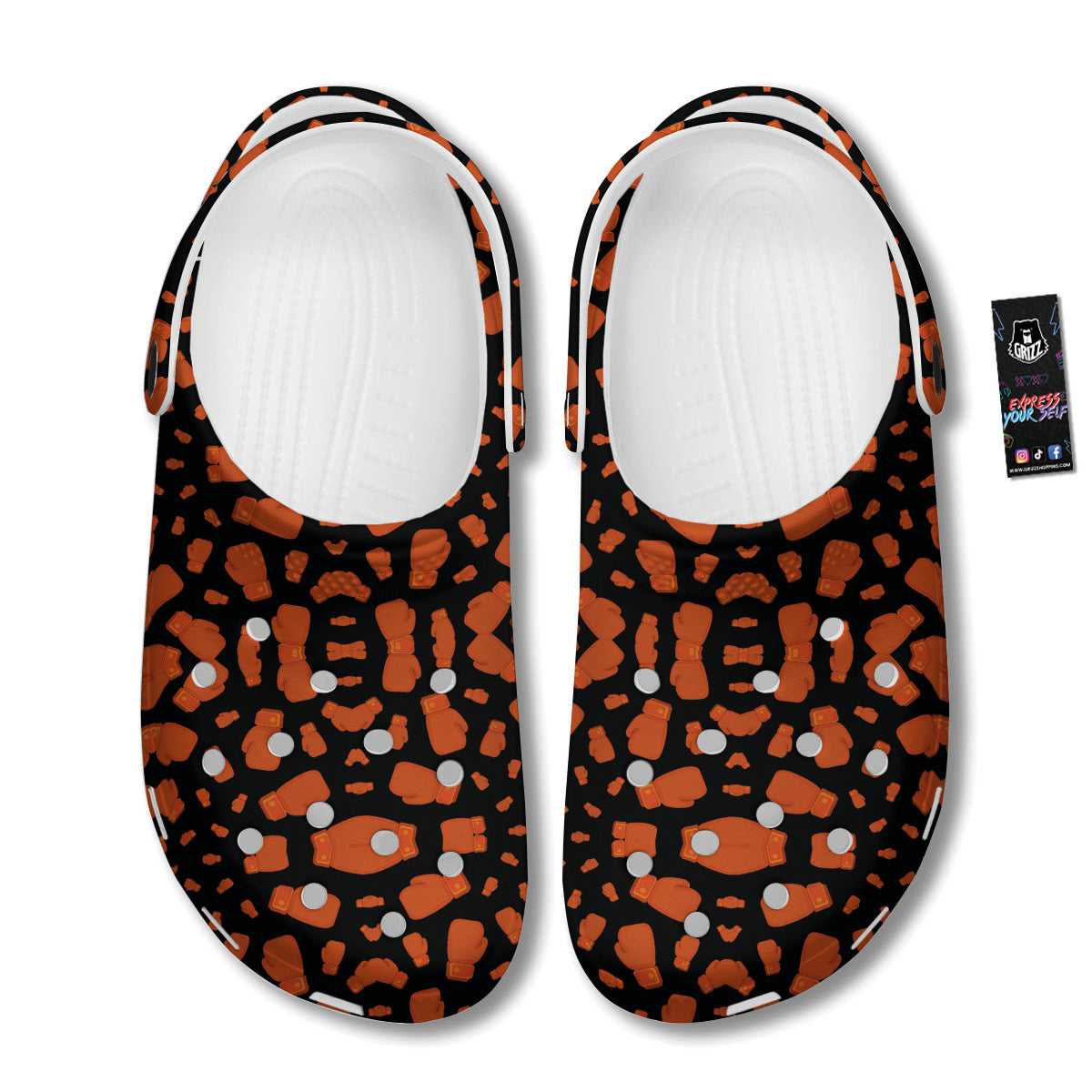 Boxing Gloves Print Pattern Clog-grizzshop