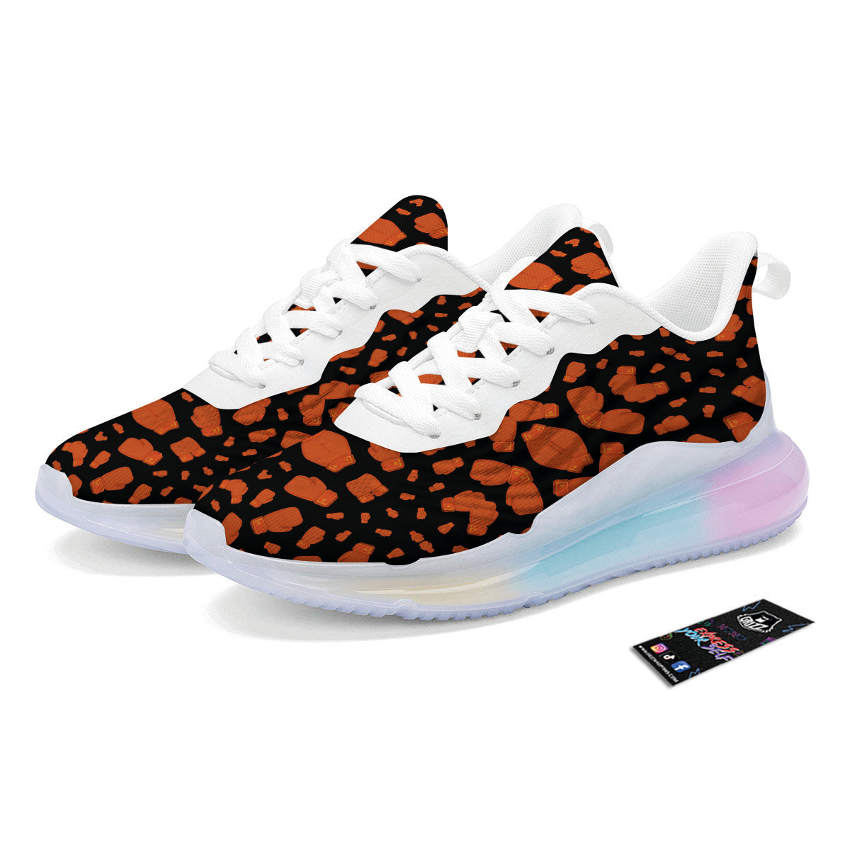 Boxing Gloves Print Pattern Running Sneakers-grizzshop