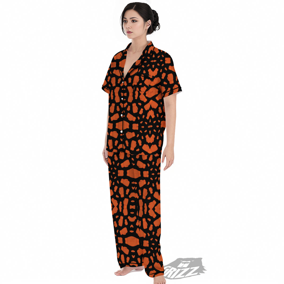Boxing Gloves Print Pattern Women's Pajamas Set-grizzshop