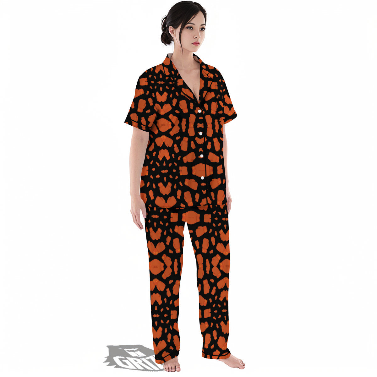 Boxing Gloves Print Pattern Women's Pajamas Set-grizzshop