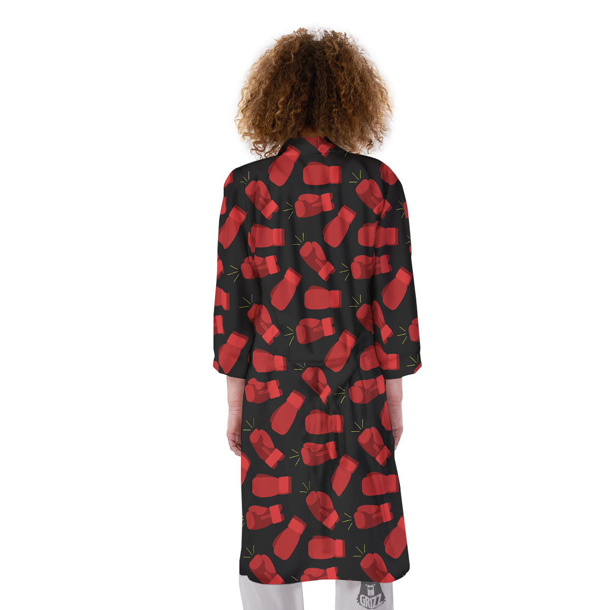 Boxing Gloves Red Print Pattern Kimono-grizzshop