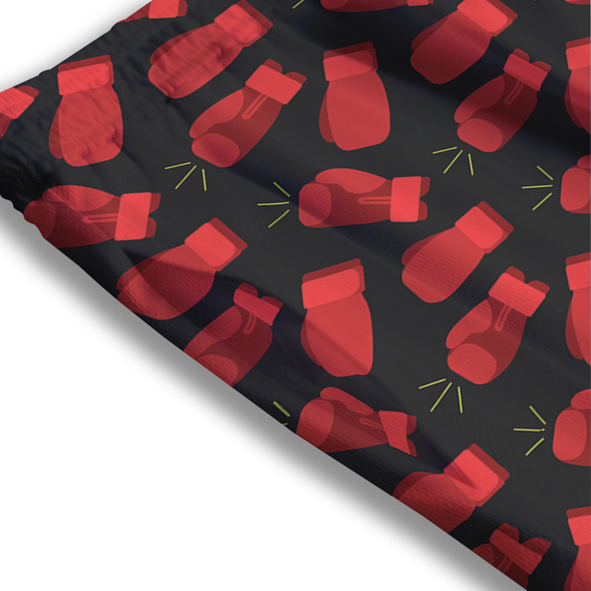 Boxing Gloves Red Print Pattern Mesh Shorts-grizzshop