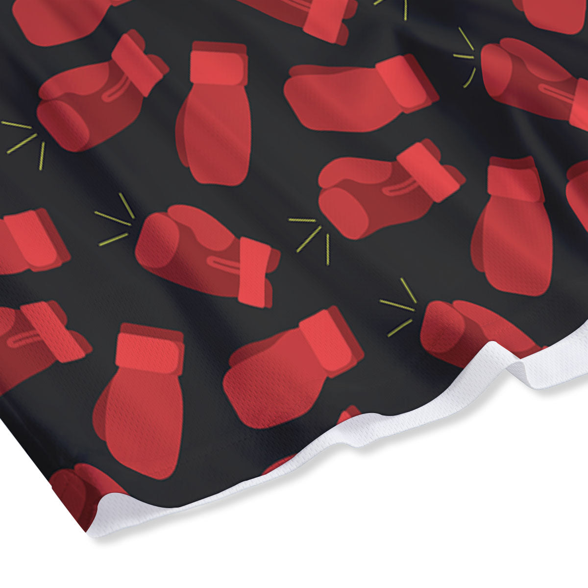 Boxing Gloves Red Print Pattern Mesh Shorts-grizzshop