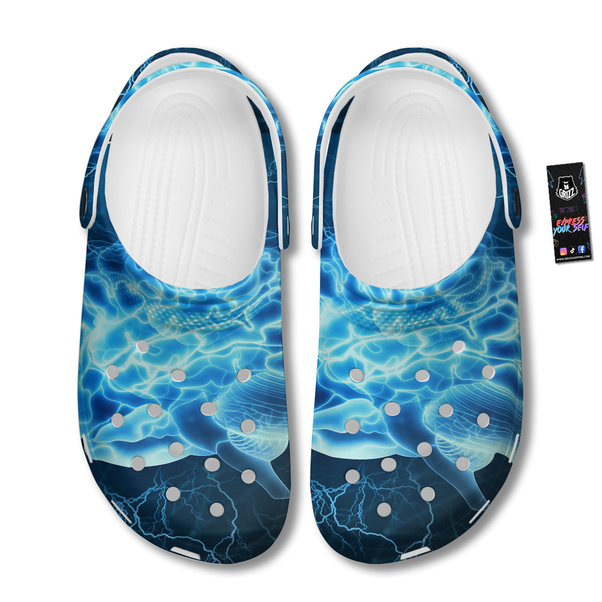Brain Activity Blue Electrical Print Clog-grizzshop