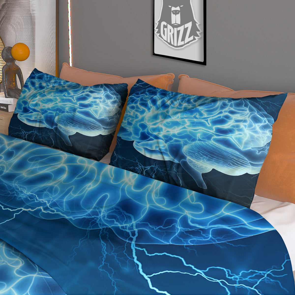 Bull Skull Geometric Print Duvet Cover Bedding Set