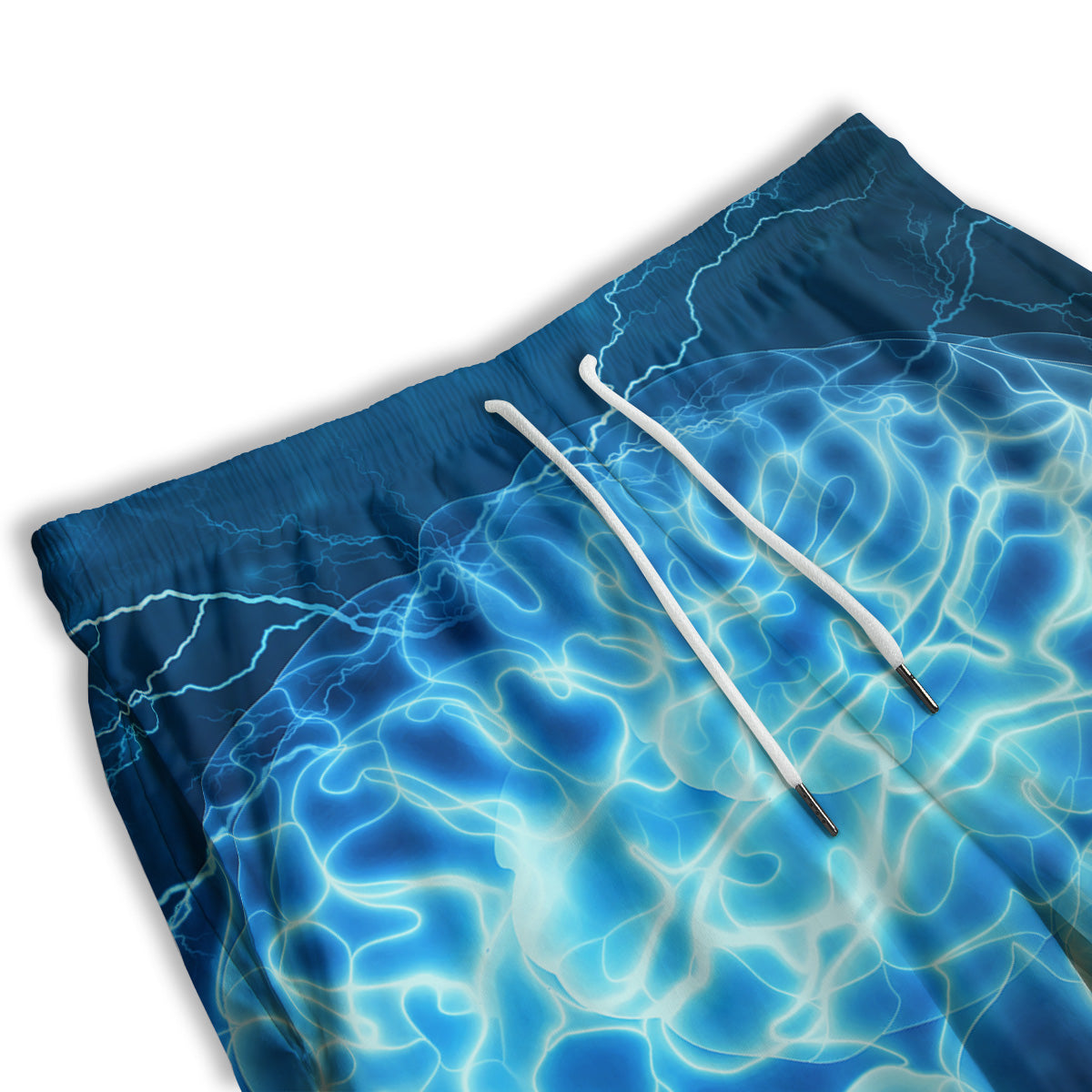 Brain Activity Blue Electrical Print Men's Athletic Shorts