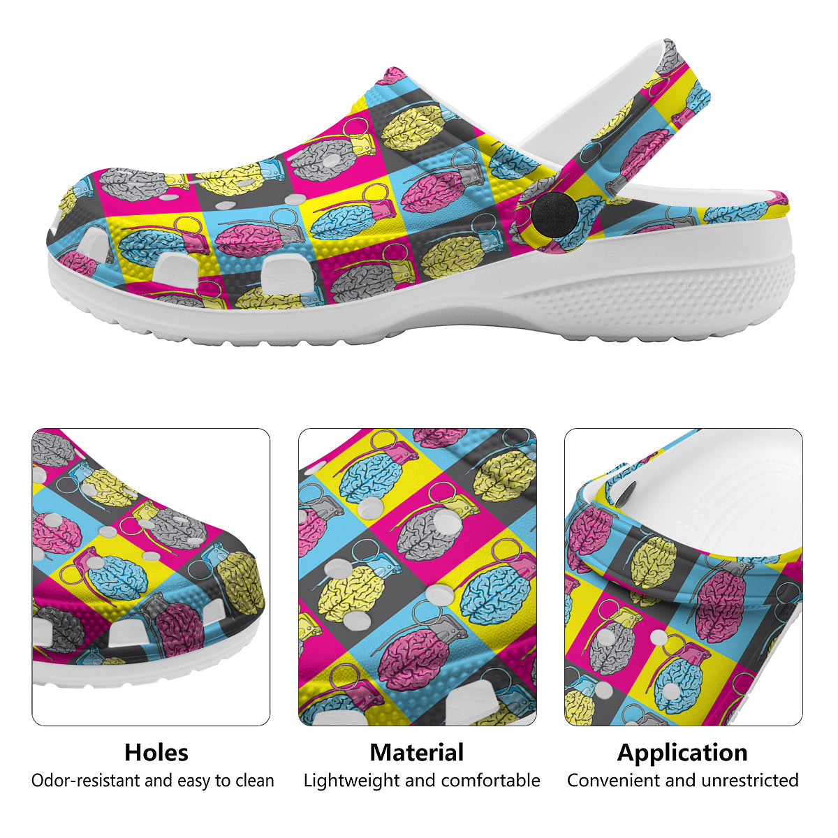 Brain Bomb Colorful Print Pattern Clog-grizzshop