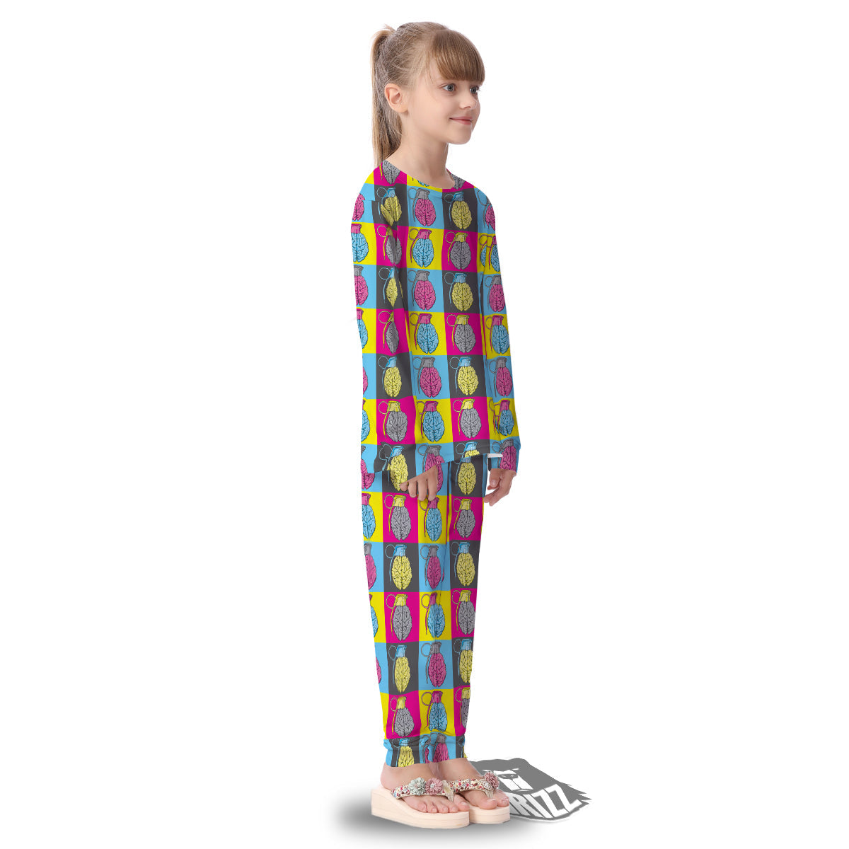Brain Bomb Colorful Print Pattern Kid's Pajamas-grizzshop