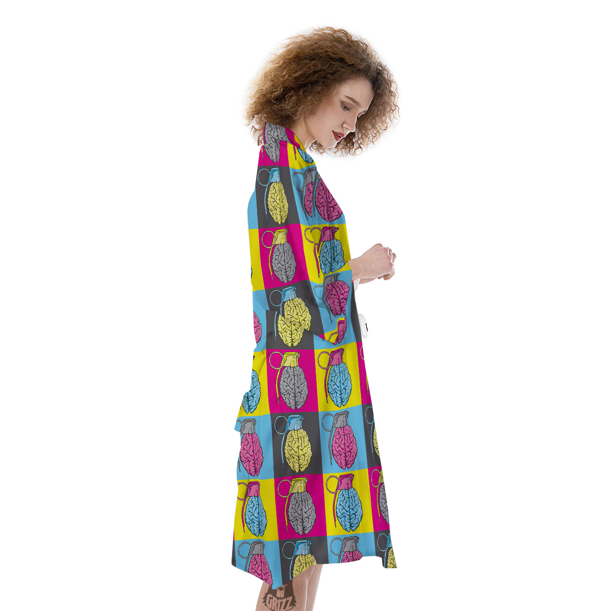 Brain Bomb Colorful Print Pattern Kimono-grizzshop