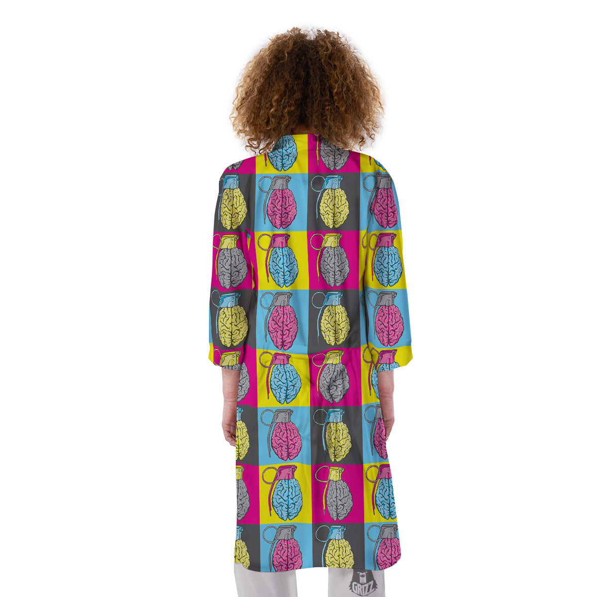 Brain Bomb Colorful Print Pattern Kimono-grizzshop
