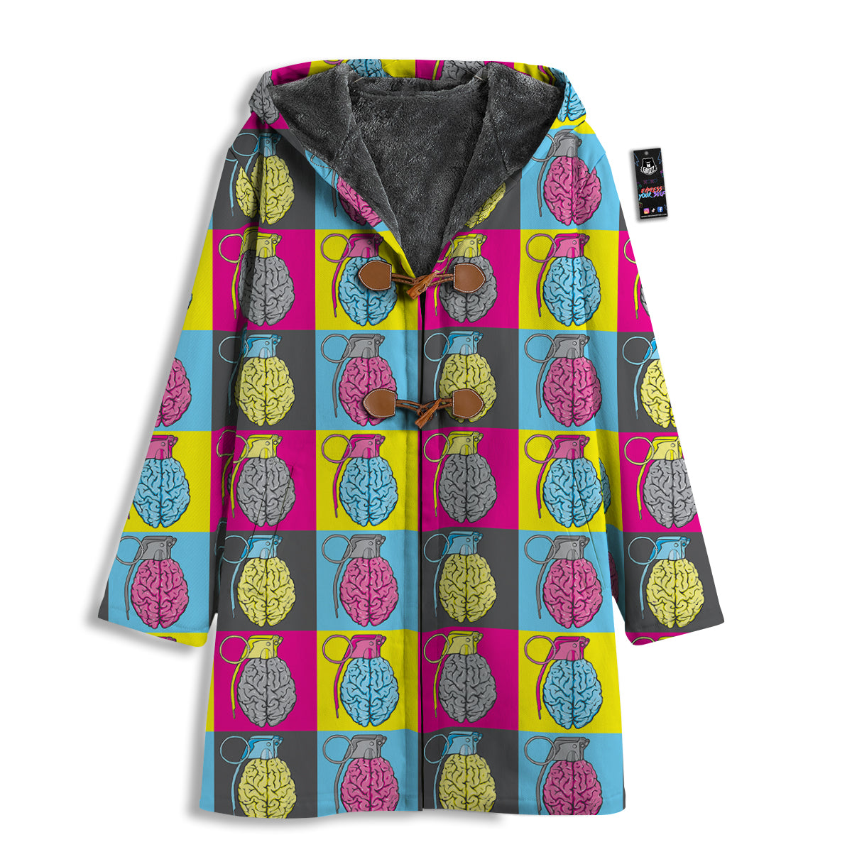 Brain Bomb Colorful Print Pattern Men's Windbreaker Jacket-grizzshop