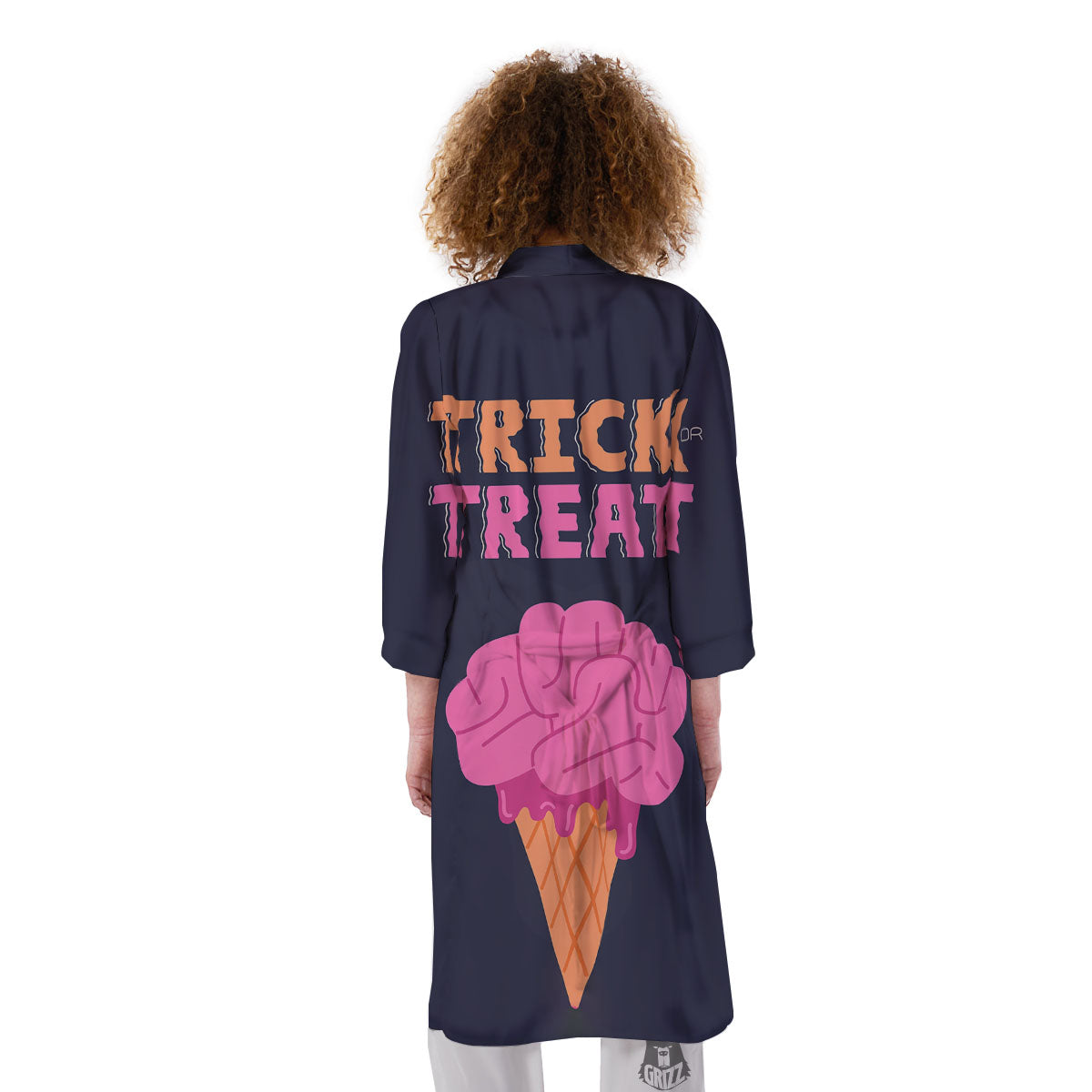 Brain Halloween Print Kimono-grizzshop