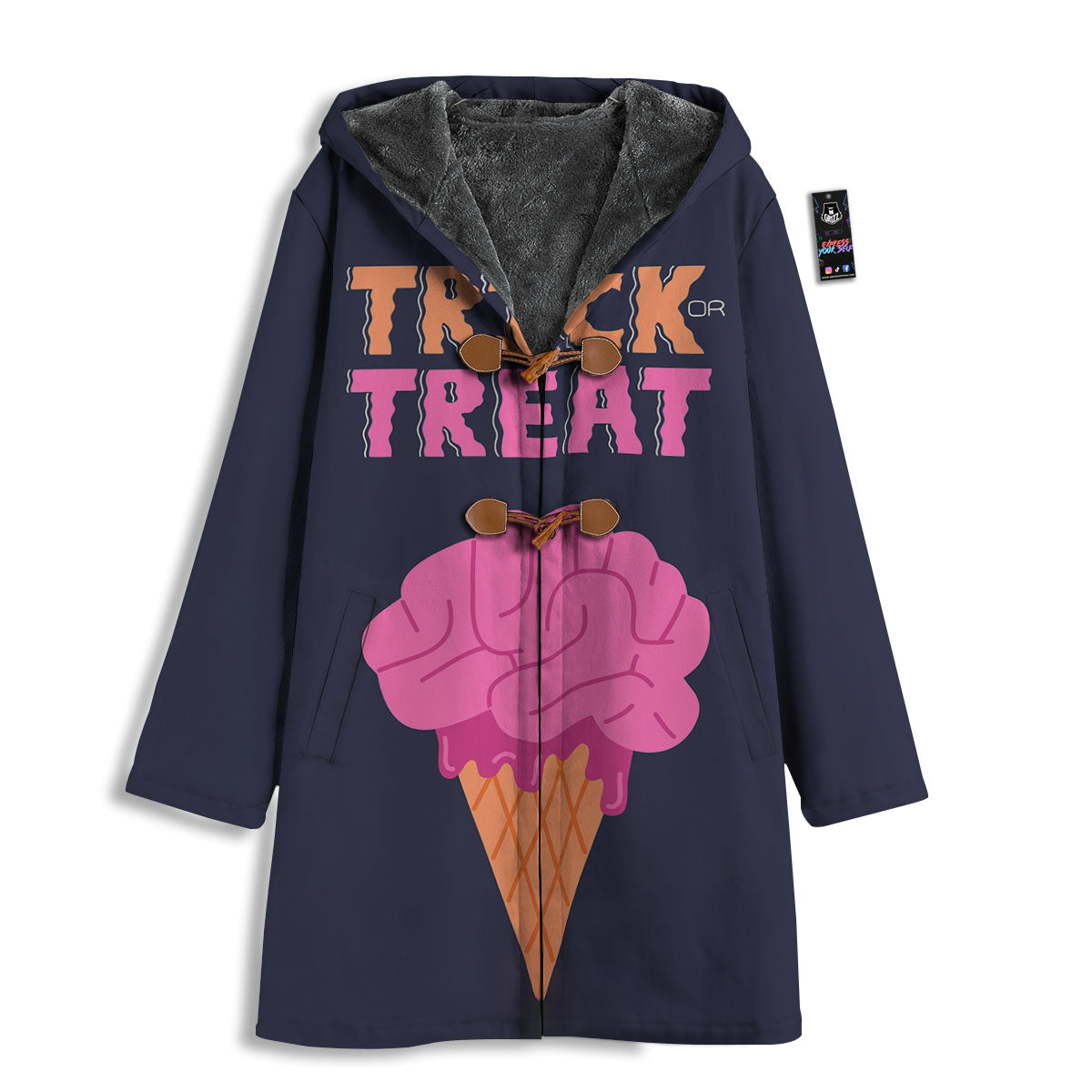 Brain Halloween Print Men's Windbreaker Jacket-grizzshop
