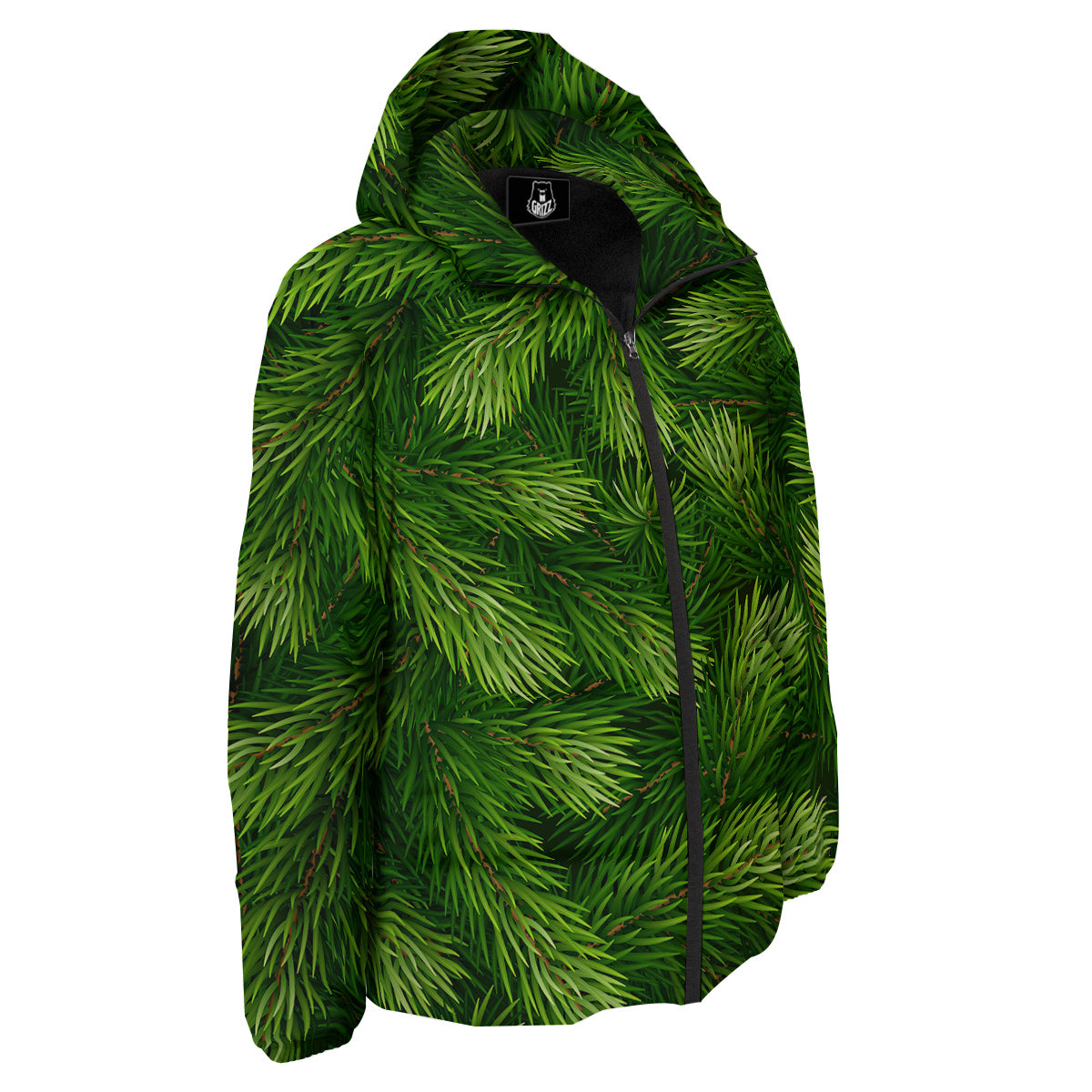 Branches Christmas Tree Print Down Jacket-grizzshop