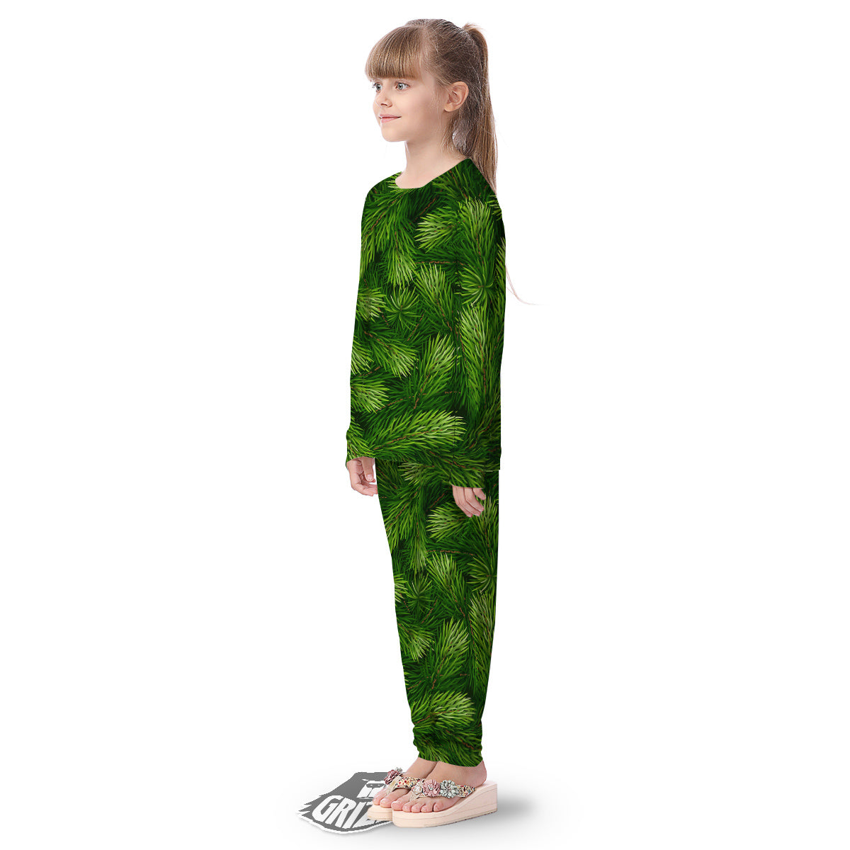 Branches Christmas Tree Print Kid's Pajamas-grizzshop