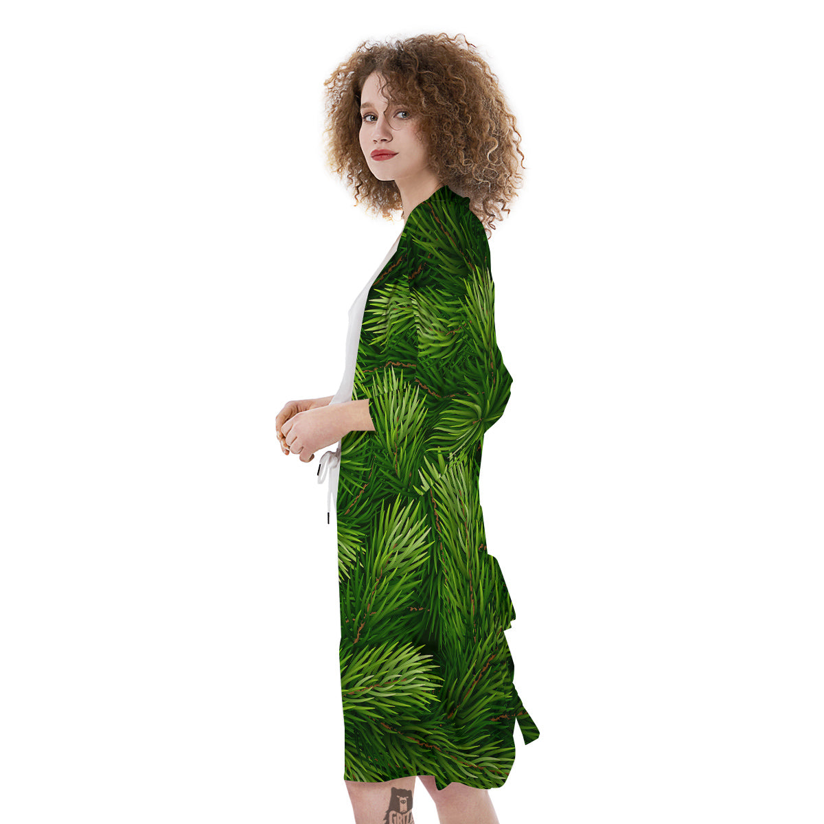 Branches Christmas Tree Print Kimono-grizzshop