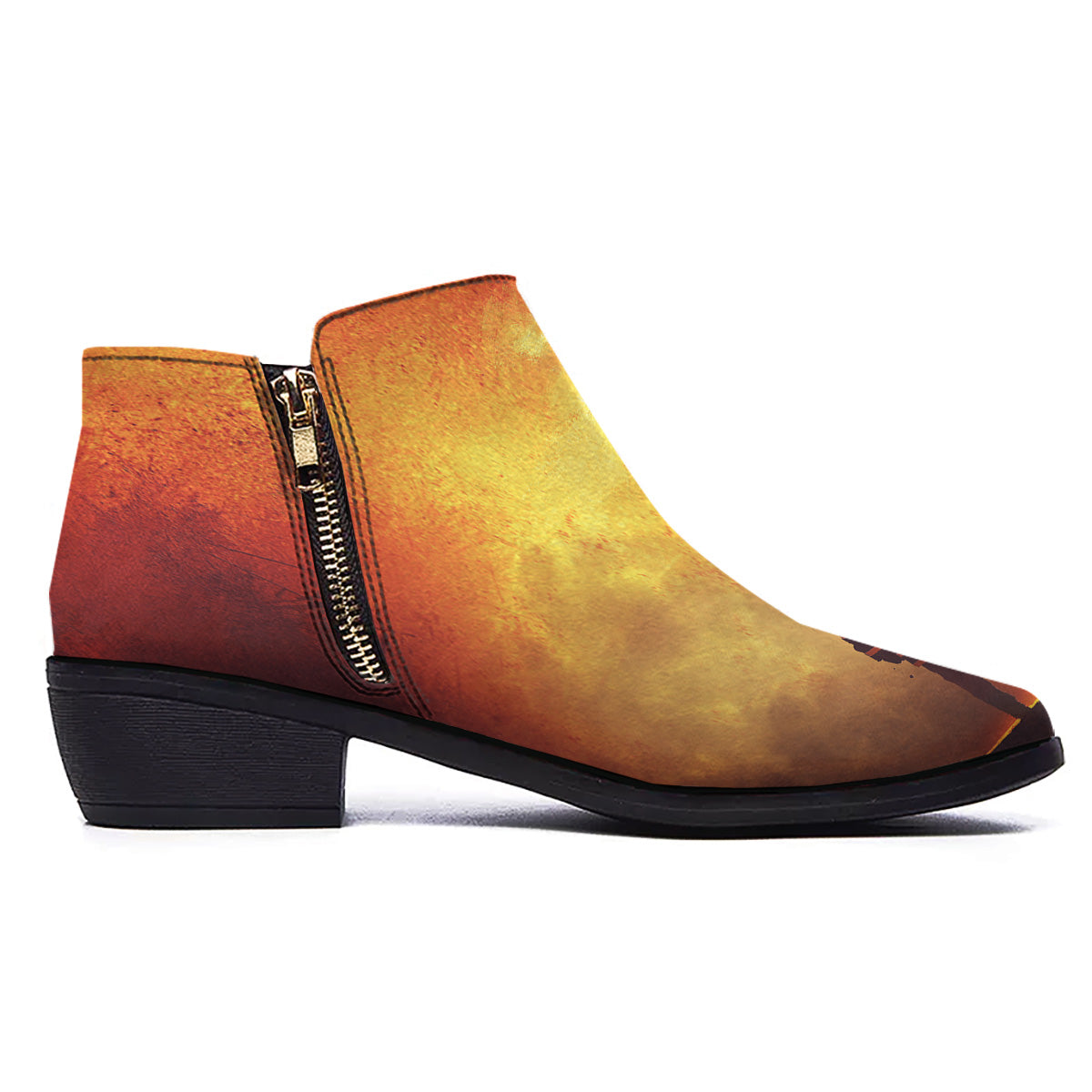Brave Firefighter In The Fire Print Ankle Boots-grizzshop
