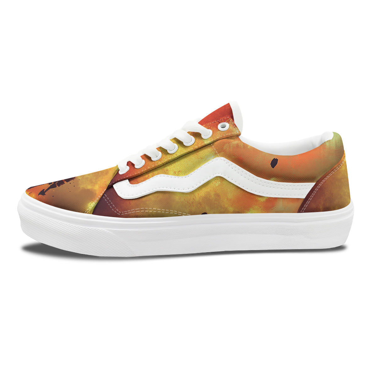 Brave Firefighter In The Fire Print Skate Shoes-grizzshop