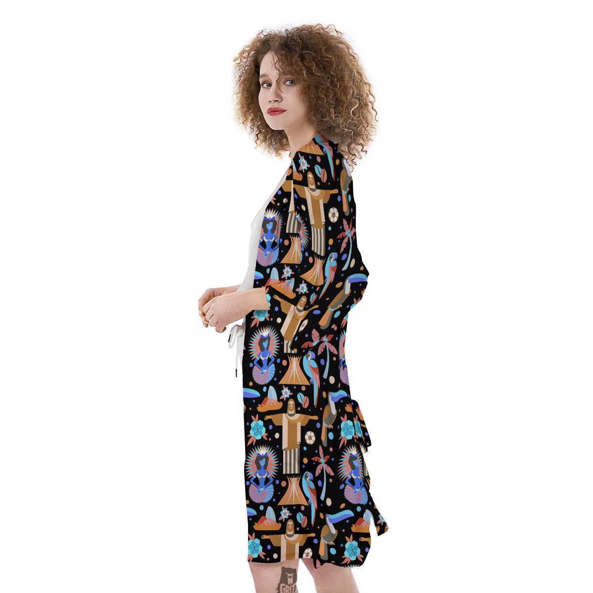 Brazil Symbols Country Print Pattern Kimono-grizzshop