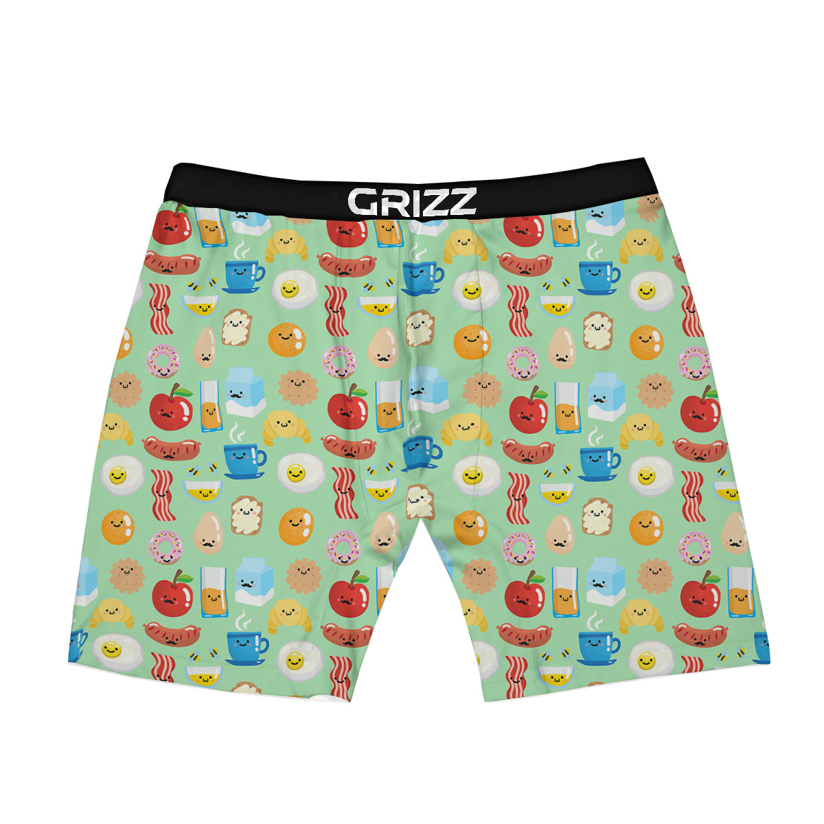 Breakfast Cartoon Print Pattern Boxer Briefs-grizzshop