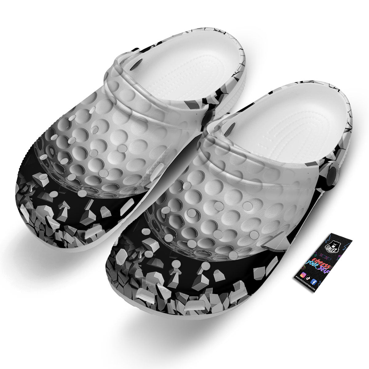 Breaking Wall Golf Ball Print Clog-grizzshop
