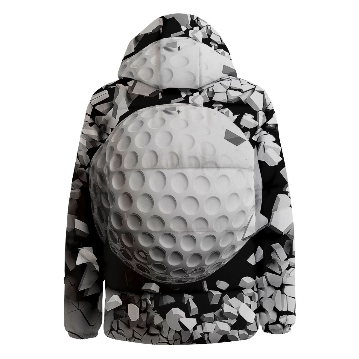 Breaking Wall Golf Ball Print Down Jacket-grizzshop